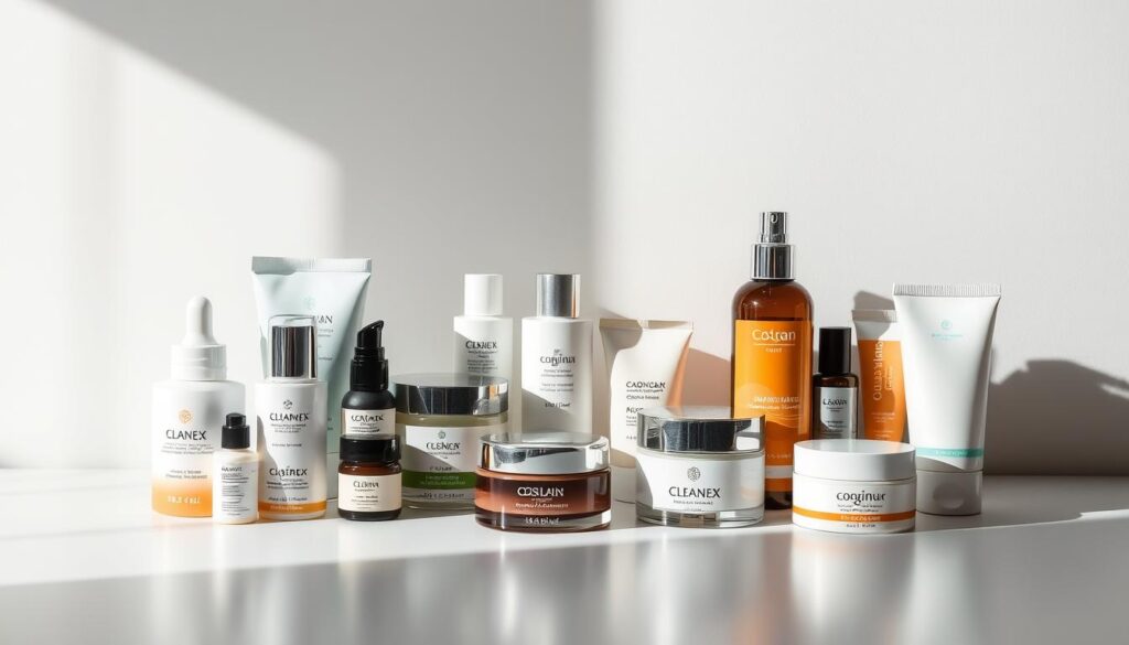 A highly detailed, well-lit product display showcasing various clean cosmetic products arranged neatly on a sleek, minimalist surface. The products are arranged in a grid-like pattern, highlighting their differences in size, shape, and packaging. The lighting is soft and directional, creating subtle shadows and highlights that accentuate the products' textures and materials. The background is a simple, muted color that allows the products to take center stage. The overall mood is one of sophistication, professionalism, and attention to detail, reflecting the subject of the "Longevity, Application, and Price Comparisons" section. A highly detailed, well-lit product display showcasing various clean cosmetic products arranged neatly on a sleek, minimalist surface. The products are arranged in a grid-like pattern, highlighting their differences in size, shape, and packaging. The lighting is soft and directional, creating subtle shadows and highlights that accentuate the products' textures and materials. The background is a simple, muted color that allows the products to take center stage. The overall mood is one of sophistication, professionalism, and attention to detail, reflecting the subject of the "Longevity, Application, and Price Comparisons" section.