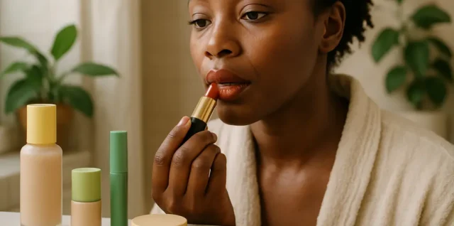 Black beauty funding discussion with skincare bottles and planning notes