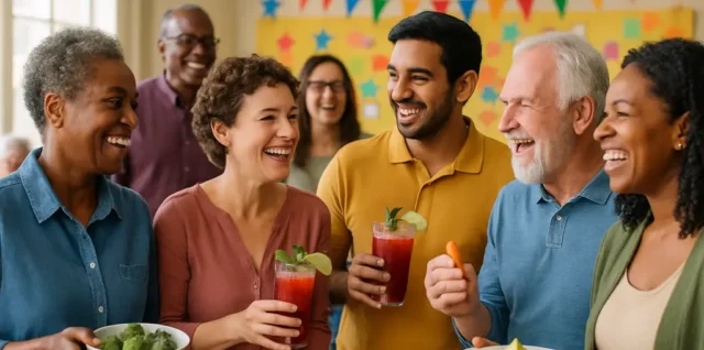 Celebrate Community Awards gathering with wellness founders sharing product samples