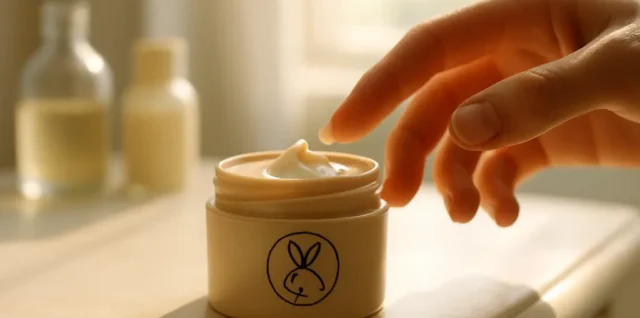 Cruelty-free claims on cosmetic bottles beside ingredient notes