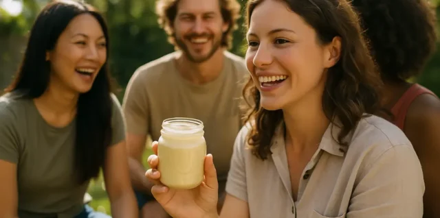 DIY Natural Sunscreen ingredients beside a labeled commercial sunscreen tube