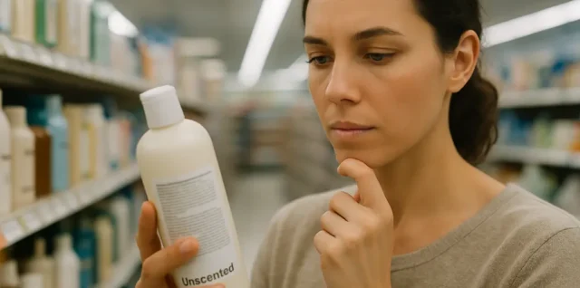 Unscented Product Labeling on a deodorant beside an ingredient list